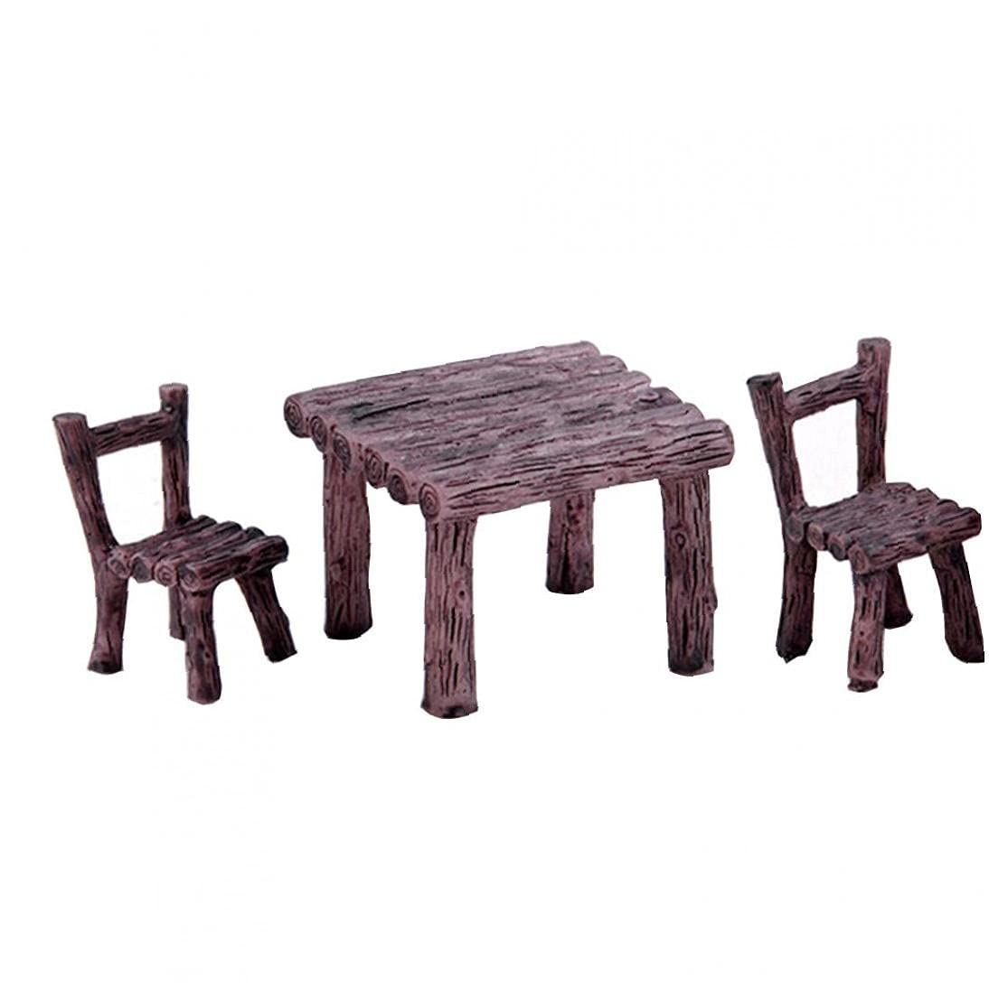 10-teiliges Miniatur-Tisch-&-Stühle-Set Für Feengärten – Harz, Handbemalt, Deko Für DIY & Terrarien