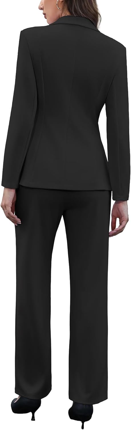 Pant Suits for Women Dressy Business Casual Outfits Long Sleeve Blazer Jacket Wide Leg Pant Sets Work Office Suits - Image 6