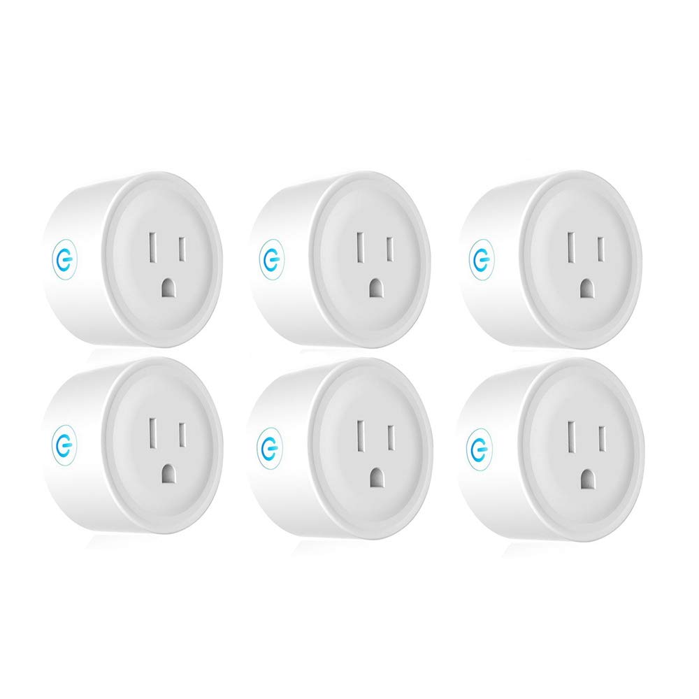 Deco Gear 6 Pack WiFi Smart Plug (Compatible with Amazon Alexa & Google Home), Control Appliances and Electronics from Anywhere