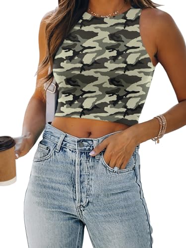 Image of EFAN Womens Sexy Sleeveless Double Lined Crop Tops Workout Cute Tight Racerback Tank Tops Summer Clothes Teen Girls 2025