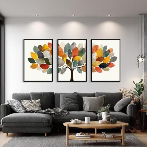 Décoration murale abstraite triptyque moderne pour salon chic