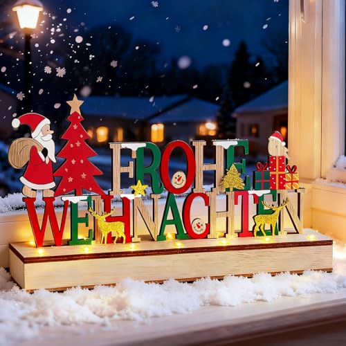 Sunwuun LED Weihnachtsdeko Innen Holz,Innen Tisch,Beleuchteter...