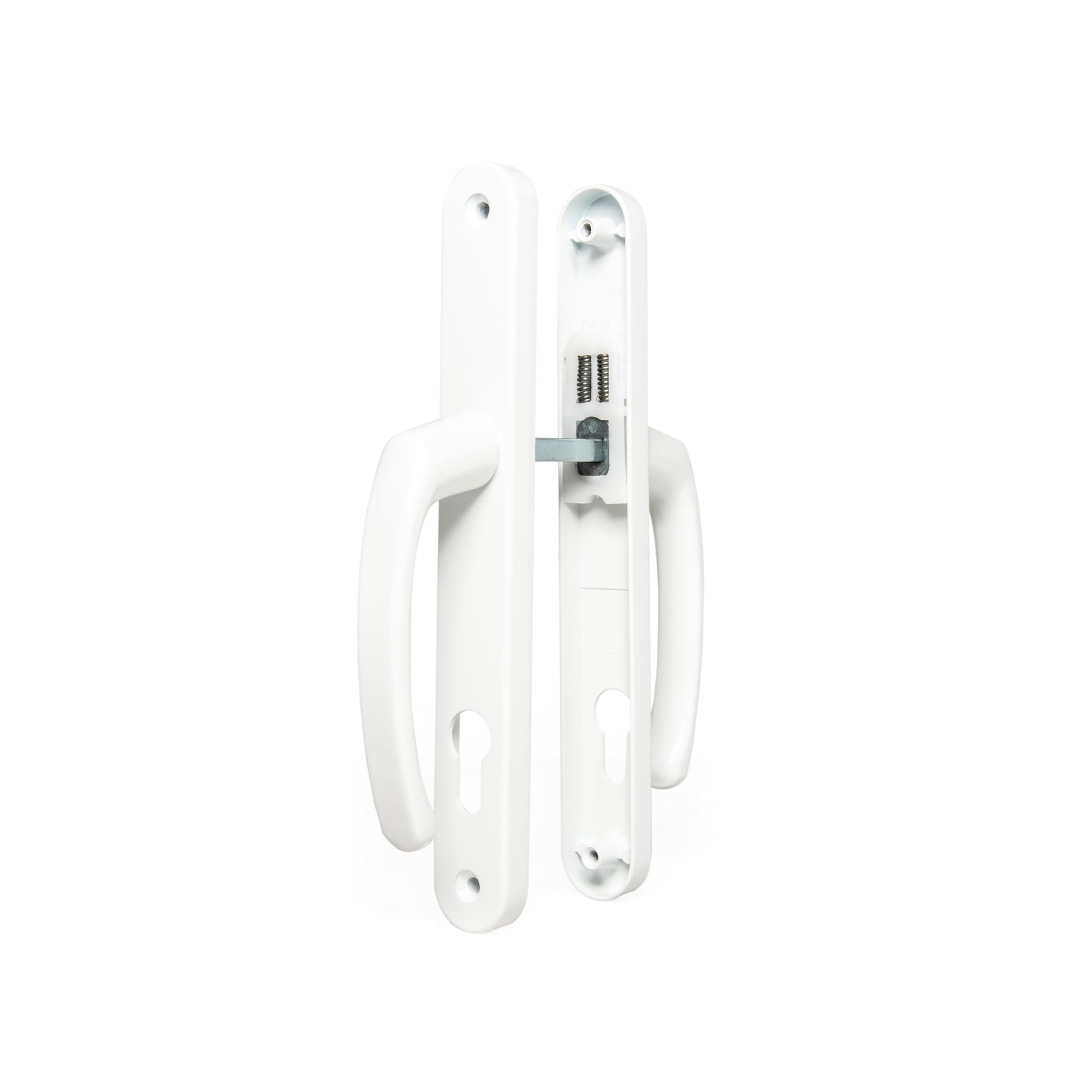 TSS UPVC Door Handle Set, Lever/Lever Design, 192mm PZ Centers, 215mm Screw to Screw, 245mm x 32mm Backplate