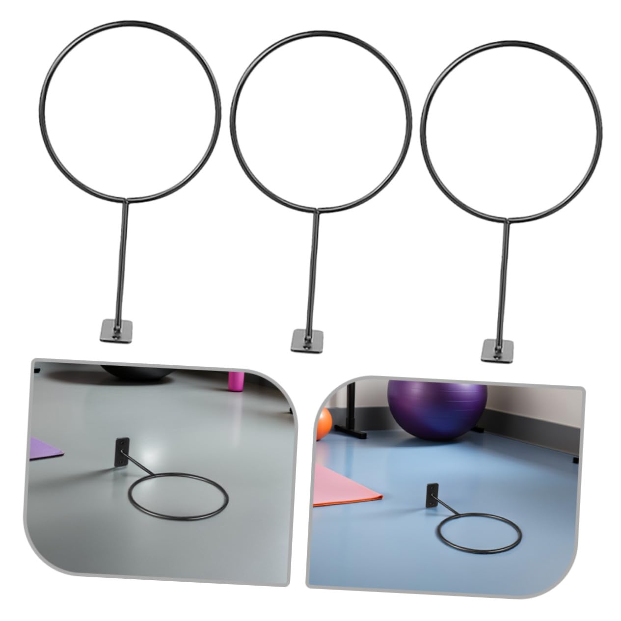 NOLITOY 6 Piezas Soporte de Pared Metálico Negro para Deportivas Organizador para Balones de Fútbol Baloncesto Voleibol y Rugby Ahorro de Espacio para y Gimnasio