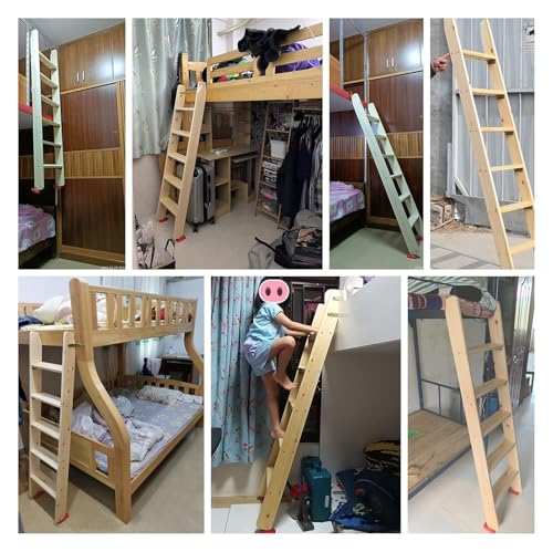 Escalera para litera de RV y dormitorio loft en madera con ganchos 8