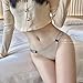 CYUYACHDG Ladies' rhinestone low waist sexy underwear, bare and silky, delicate and fashionable triangle pants Beige