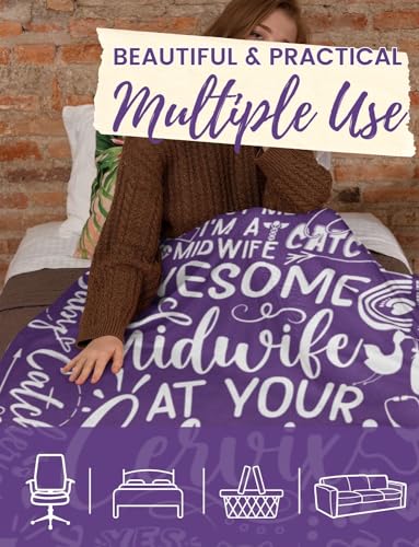 Image of Huglanket Midwife Gifts, Midwife Blanket for OB Nurses, Obstetrician-Gynecologist, Pediatricians, Coworkers from Pregnant Women, 65 x 50 Inches