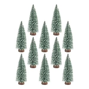 WINOMO Mini Sneeuw Vorst Bomen Mini Kerstboom Winter Sneeuw Ornamenten Desktop Miniatuur Pijnboom Kunstmatige Kerstboom…