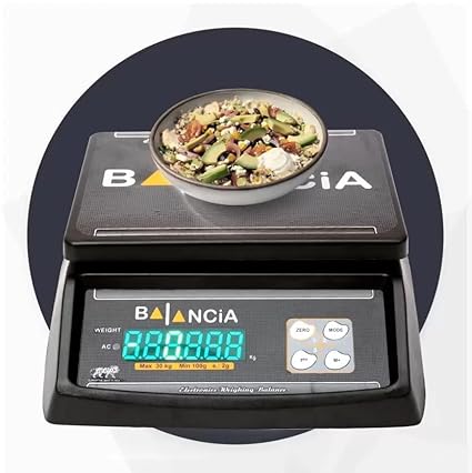 Nac Global Multipurpose Portable electric weight machine 30kg Balancia LED dual display electronic weight machine for shop with Double Display weighing scale with power adapter 30kg weighing machine for home (Black)