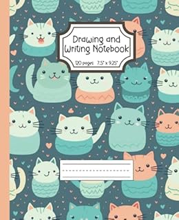 Cat-tastic Writing and Drawing Notebook: Early Elementary Writing and Drawing Notebook for Kids
