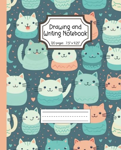 Cat-tastic Writing and Drawing Notebook: Early Elementary Writing and Drawing Notebook for Kids