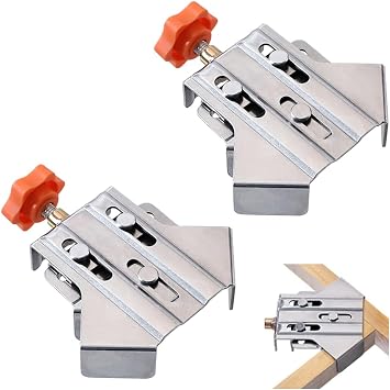 Multipurpose Stainless Steel 90 Degree Corner Clamp, 2025 New T-shaped Right Angle Clamping, Single Handle Corner Clamping Tool with Adjustable Swing Jaw for Woodworking, Photo Framing 2 PCS
