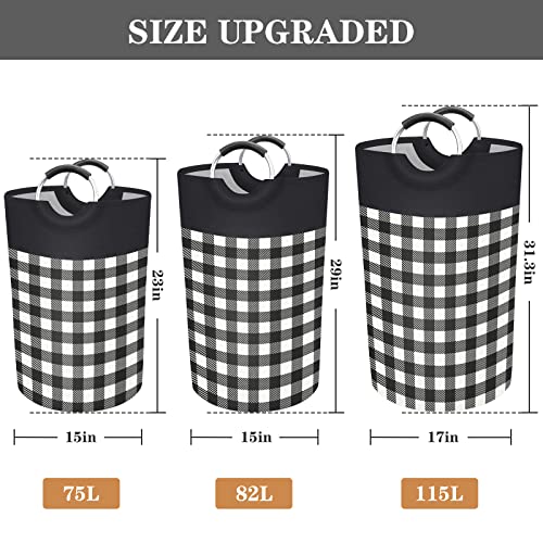 Blisstotes Large Laundry Basket Laundry Hamper Bag Washing Bin Clothes Bag Collapsible Tall With Handles Waterproof Travel Bathroom College Essentials Storage For College Dorm, Family (Black, L) #TOP2