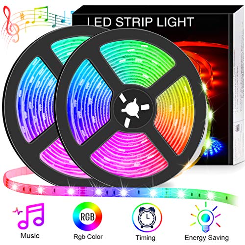 Bluetooth LED Strip Lights 32.8ft App Control, Music Sync Color Changing RGB Light