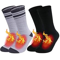 2 Pairs Black/Light Grey With Stripes