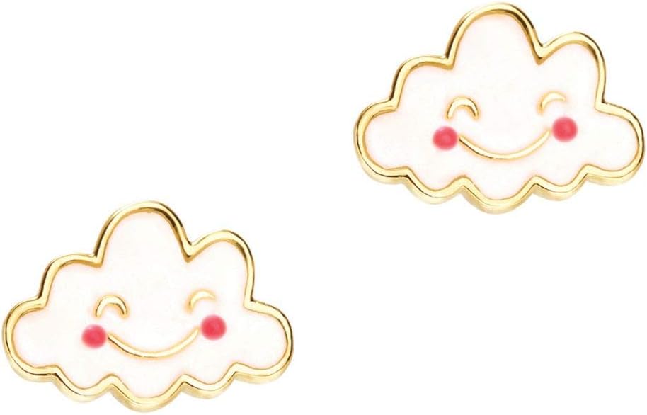 Girl Nation Cuties Collection Enamel Happy Skies Cloud Post Earrings