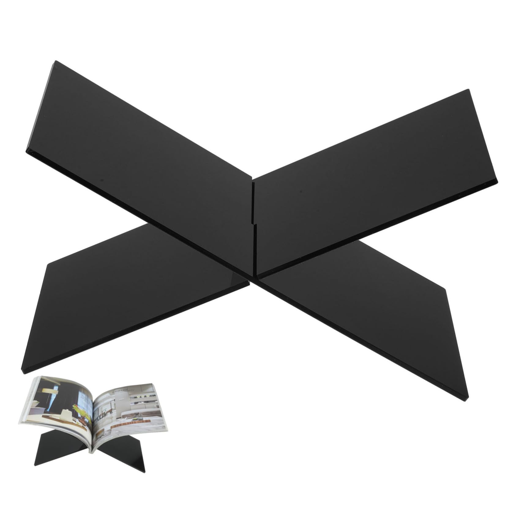 HOMSFOU 1set Acrylic Book Stand Recipe Holder Stable Base for Kitchen Cooking Reading and Organizing Versatile Display for Magazines and More