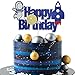Sumerk Motyw kosmiczny 'Happy Birthday' ozdoby na tort rakieta astronauta przyjęcie urodzinowe dekoracje tort artykuły na baby shower dzieci - opakowanie 1 szt