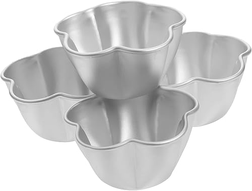Molde para pastel de 4 piezas para hornear moldes para hornear moldes con tapa Molde para Flan Mini moldes para pasteles para hornear mini para
