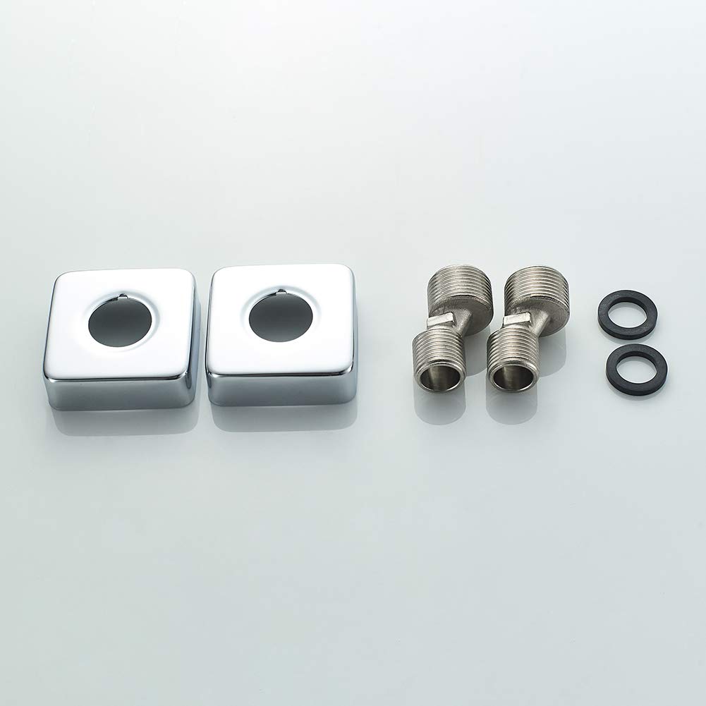 Ibergrif, M21807-1 Termostato Cuadrado, Grifo Termostático para Ducha, Plata