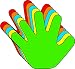 3" Hand Assorted Colors Creative Cut-Outs, 31 Cut-Outs in a Pack for Kids' Craft, Unity, Handprint Wreath, School Craft Projects