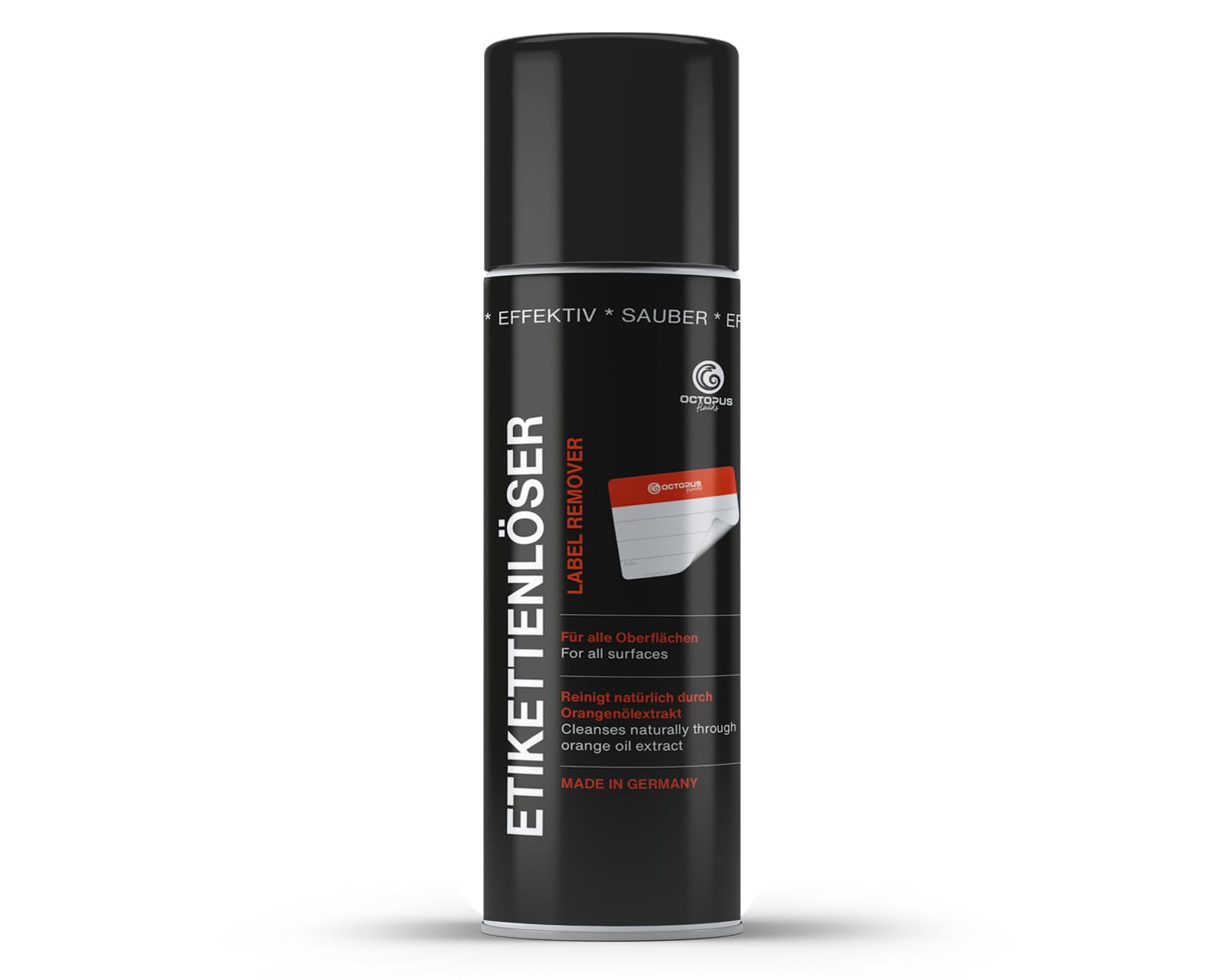 OCTOPUS Etikettenentferner und Kleberlöser Spray, Klebstoff-Entferner zum Lösen hartnäckiger Rückstände, mit Orangenöl - 200 ml