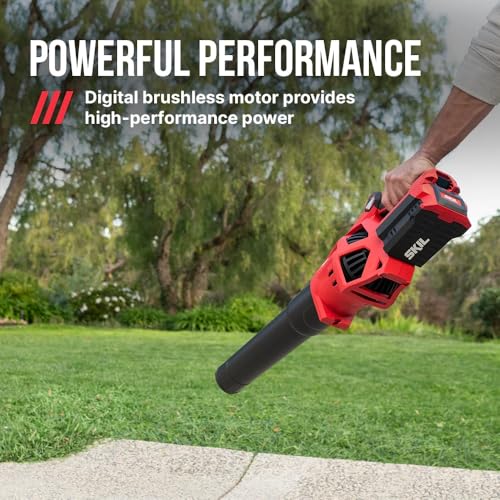 Image of SKIL PWR CORE 40 Brushless 40V 530 CFM Cordless Leaf Blower Kit, Variable Speed with Power Boost, Includes 2.5Ah Battery and Auto PWR Jump Charger- BL4713C-11