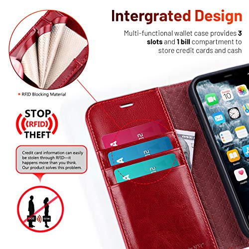 Coque iPhone 12 Mini antichoc rouge protégeant vos cartes du piratage