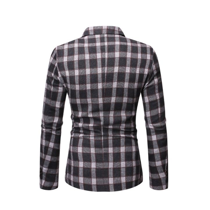 Costume d'automne et d'hiver chic avec robe à carreaux slim et col debout