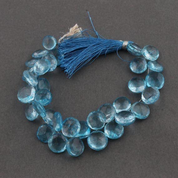 Perles quartz azurite bleu ciel idéales pour atelier bijoux été