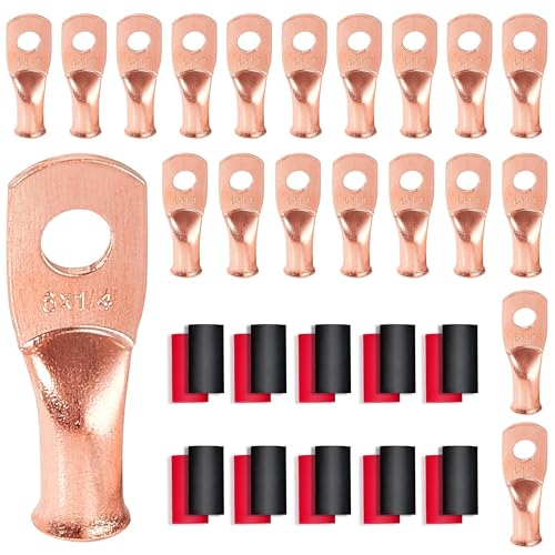 Cosses de fil en cuivre 6 AWG RED WOLF pour éliminer la corrosion de batterie automobile