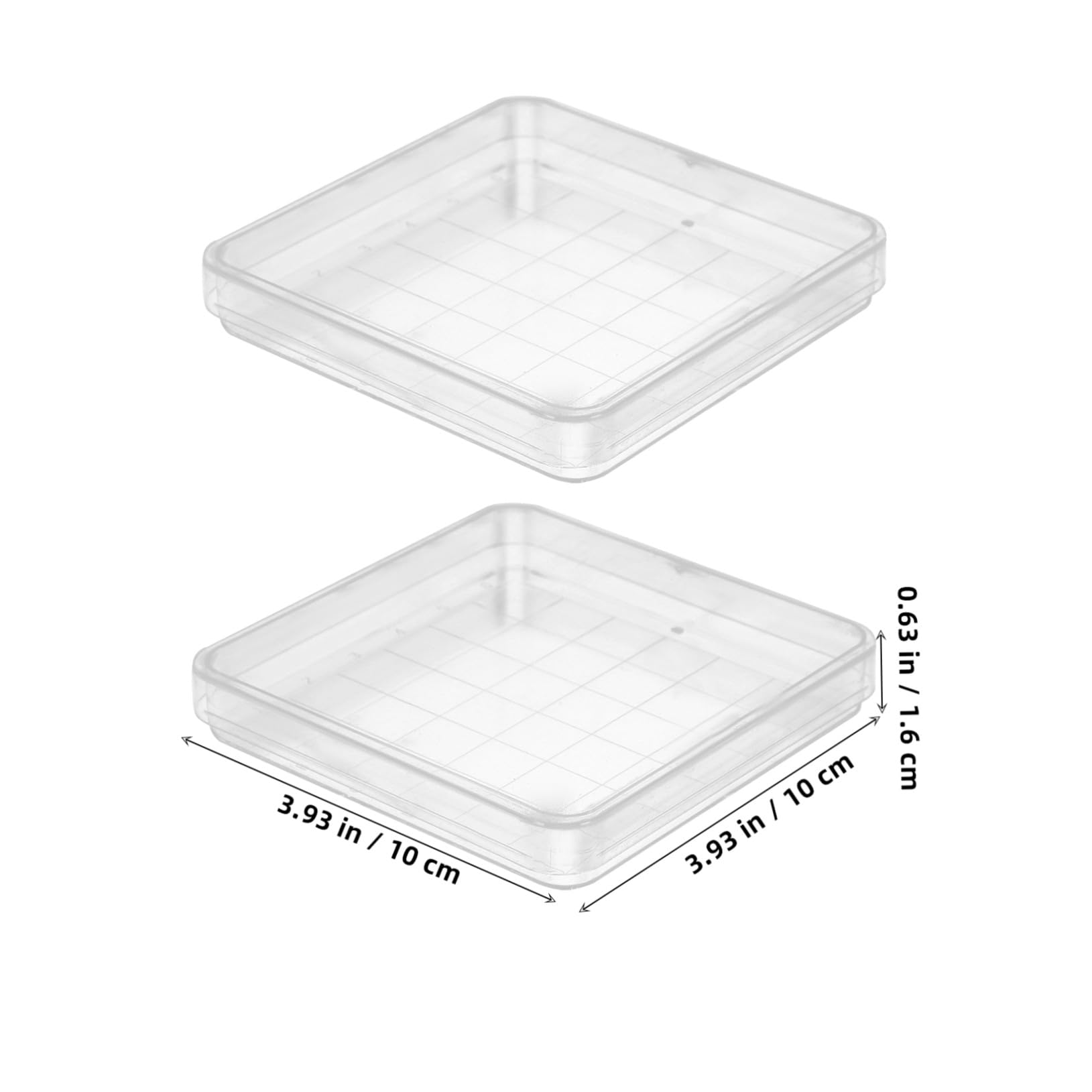 ULTECHNOVO Boite Petri 10cm Carrée en Ps avec Couvercles Sécurisés, Lot de 10 Pièces, pour Université et École, Résultats Précis en Microbiologie et Biologie