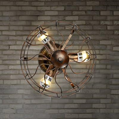 Industrial Edison Vintage Wall Sconce - LITFAD 12" 3 Light Wall Lamp in Fan Shape Wall Sconce Fixture Lighting Copper Finish