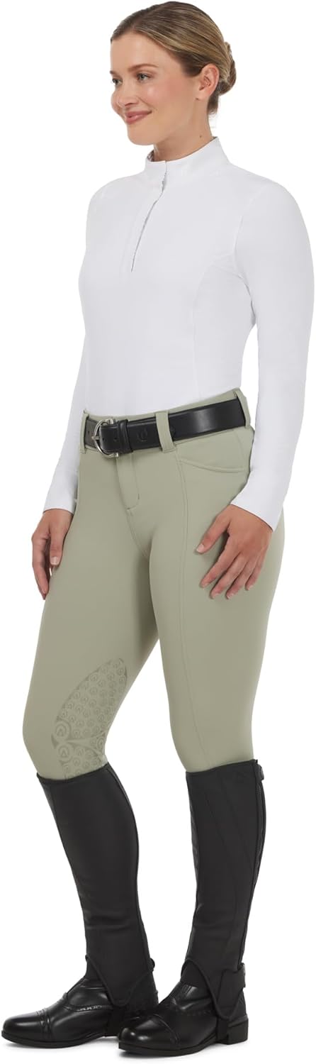 Kerrits Women's Affinity Pro Knee Patch Riding Breeches – Comfortable Equestrian Show Breech with Secure Silicone Grip