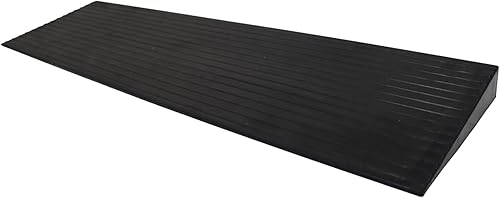 BREVELTION Rampa de umbral de goma sólida antideslizante, 11000 libras, de goma sólida, portátil, para patineta, color negro, 3.9 x 35.4 x 0.4