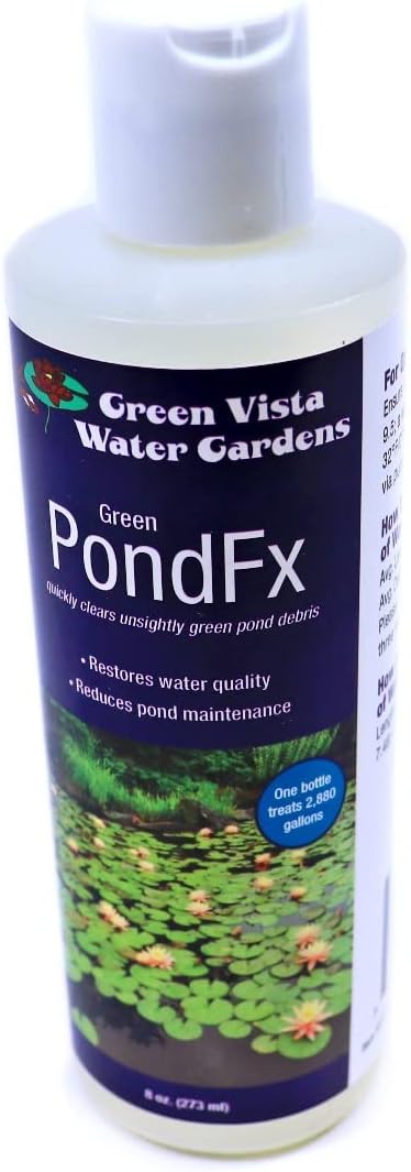 Green Vista Green PondFx - 8 Ounces - Returns Water Quality and Clarity to Ponds and Water Gardens - Controls Green Water - Lowers Maintenance - Concentrated - Plant, Koi and Fish Safe