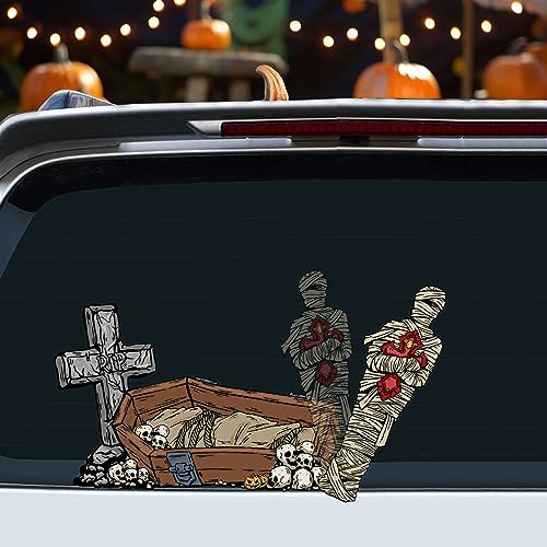Vesvory Calcomanía para limpiaparabrisas trasero de Halloween, calcomanía de limpiaparabrisas de brazo agitado de terror para parabrisas de ventana trasera, decoración de Halloween, accesorios de
