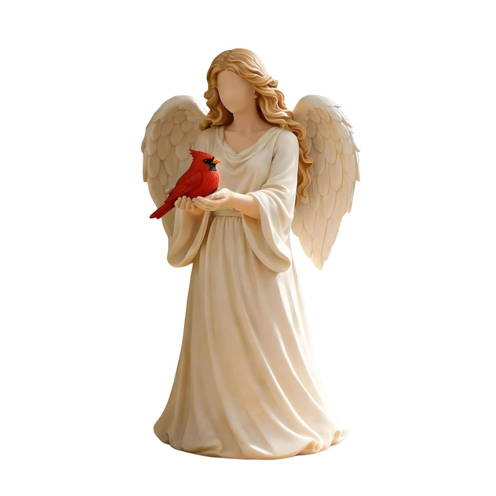 Handcrafted Cardinal & Angel Memorial Statue, A Symbol of Love, Peace and Remembrance, Sympathy Cardinal Angel Figurine for Women, Memorial Remembrance Decor, Celebration of Life Gift