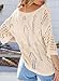 EVALESS Sweaters for Women Crochet Tops Summer 3/4 Sleeve Crochet Hollow Out Knit Tops Beach Cover Ups Womens Clothes Fashion 2026 Cruise Outfits, Apricot Large
