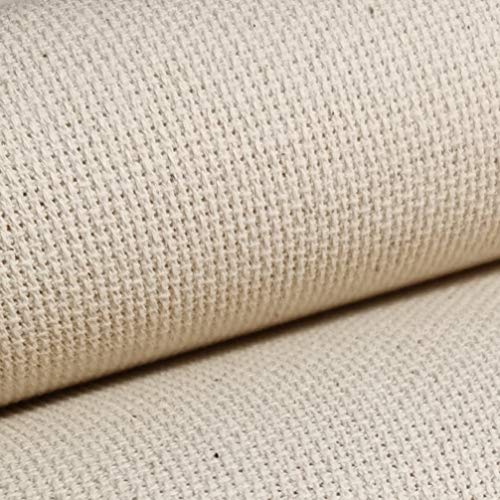 Image of 59 inch x one Yard 18 Ct Counted Cotton Aida Cloth Cross Stitch Fabric (Natural Oatmeal)