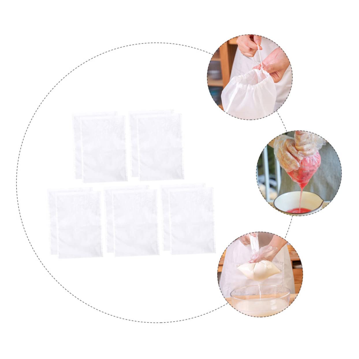 Unomor 10pcs Reusable Nylon Filter Bags Cold Brew Soybean Strainers Efficient Food Sifting for Wine Juice Tea More Kitchen Essential