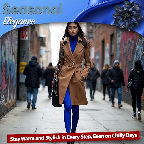 120 Denier Royal Blue Microfibre Tights for Women – High Waist, Soft Opaque Pantyhose, Footed, Stretchy Nylon Tights for Everyday Wear – Ideal for Gymnastics, Ballet, Casual Outfits (S-L Size)2