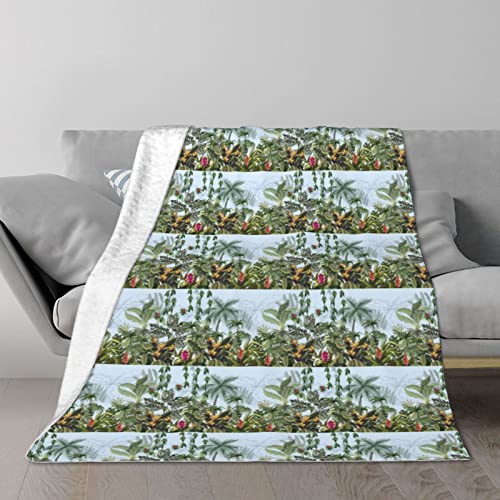 Radda Green Palm Leaves Double Layer Blanket,Sofa Throw Blanket,Fluffy Bed Blanketaiconditioningcover Blanket Double Layersoft Blanket #TOP10