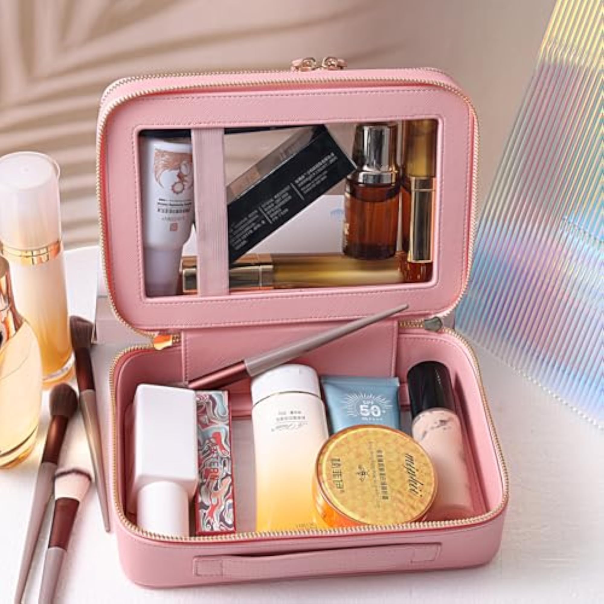 Clear Travel Toiletry Bag, Compact Makeup Organizer