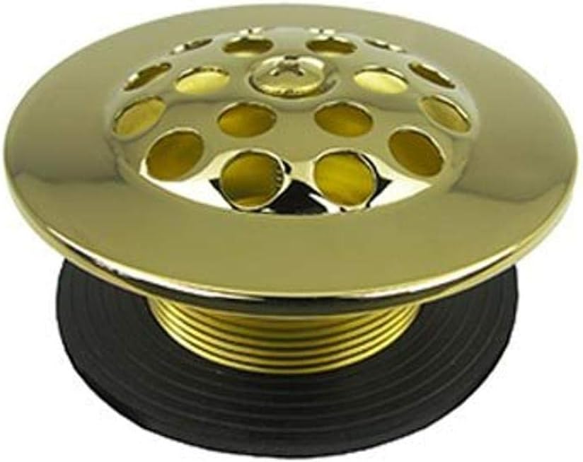 LASCO 035007 Bathtub Drain Shoe Strainer 1 1/4 Inch Polished Brass