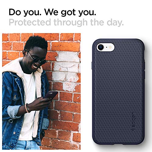Spigen Liquid Air Armor Designed For Iphone Se 2022 Case/Iphone Se 3 Case 2022 / Iphone Se 2020 Case/Iphone 8 Case/Iphone 7 Case - Midnight Blue #TOP3