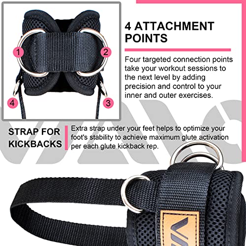 Image of VAIIO Ankle Straps for Cable Machines,Adjustable Comfort fit Neoprene, Reinforce Double D-Ring - Premium Ankle Cuffs to Improve Abdominal Muscles, Lift The Butts, Tone The Legs for Men & Women