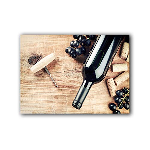 Toile moderne de vin et raisin 40x60 cm pour habiller un mur vide