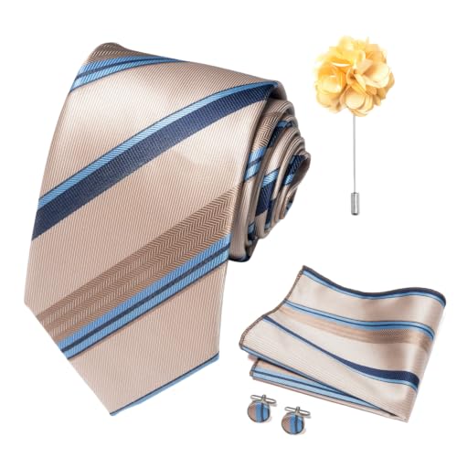 Image of joy alice 70 Colors Ties Set Men Mixed Color Necktie Handkerchief Cufflinks Brooch 3.15 Formal