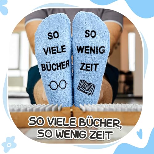 Geyoga Geschenke für Leseratten Bücher Socken mit Lustige Spruch Bücherfreaks Metall Lesezeichen Spirituelle Geschenke für Bücherwürmer Frauen Männer Lehrer Buchliebhaber Weihnachten Geburtstag(Blau)